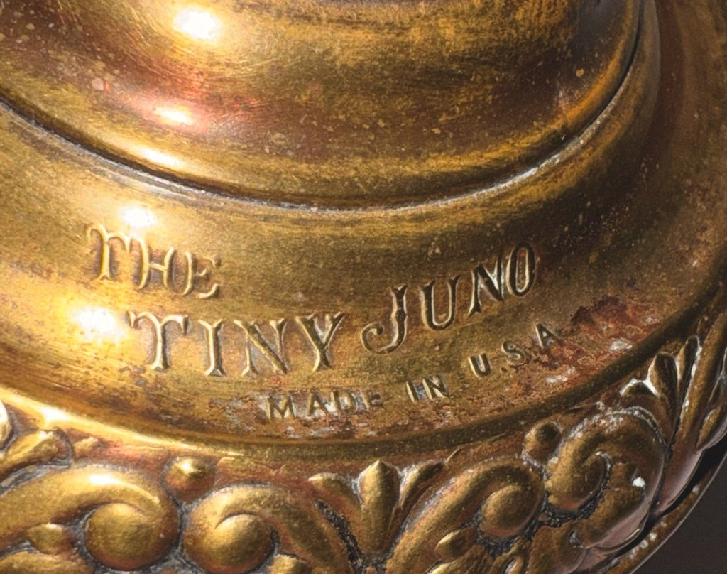 Antique E. Miller THE TINY JUNO Brass Center Draft Kerosene Lamp Hanging Bracket - AntiquesEtceteraAntique E. Miller THE TINY JUNO Brass Center Draft Kerosene Lamp Hanging BracketMillerAntiquesEtcetera