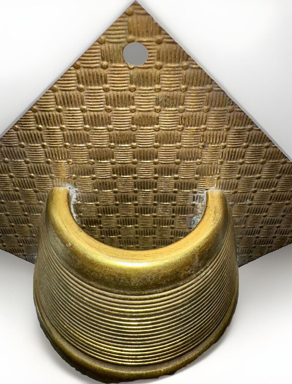 Antique Embossed Brass Match Holder for Kerosene Oil Lap Inverted Barrel Figural - AntiquesEtceteraAntique Embossed Brass Match Holder for Kerosene Oil Lap Inverted Barrel FiguralAntiqueAntiquesEtcetera