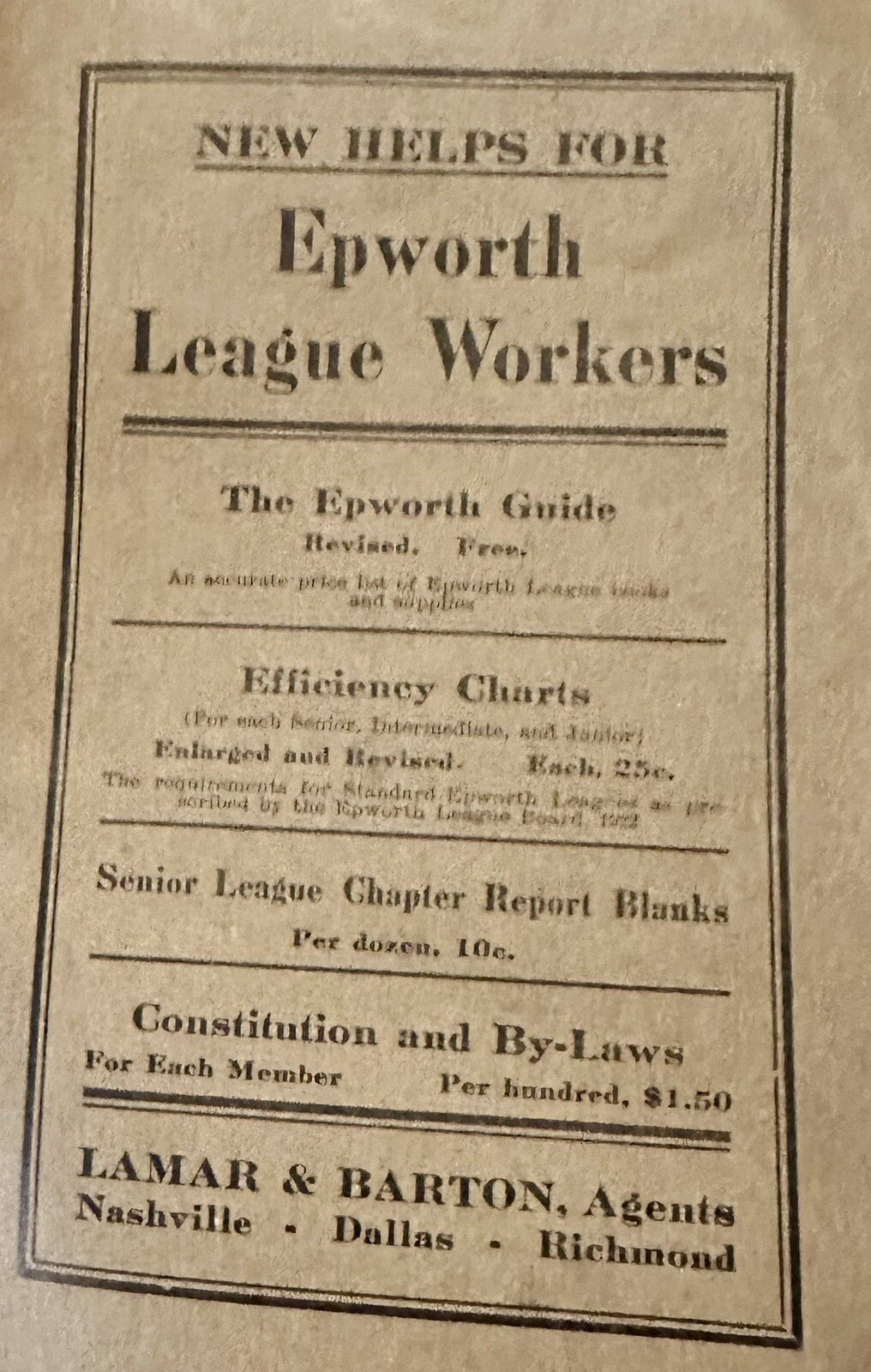 Antique Epworth League Handbook Methodist Episcopal Church South Early 1900s - AntiquesEtceteraAntique Epworth League Handbook Methodist Episcopal Church South Early 1900sAntiquesEtceteraAntiquesEtcetera