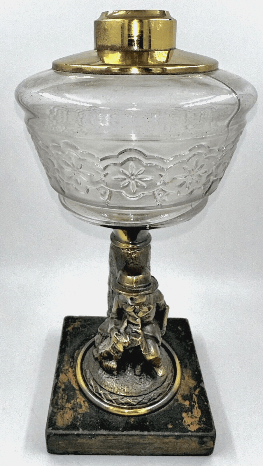 Antique Figural Composite Kerosene Oil Stand Lamp Boy & His Dog Against Tree - AntiquesEtceteraAntique Figural Composite Kerosene Oil Stand Lamp Boy & His Dog Against TreeAntique LightingAntiquesEtceteraAntiquesEtcetera