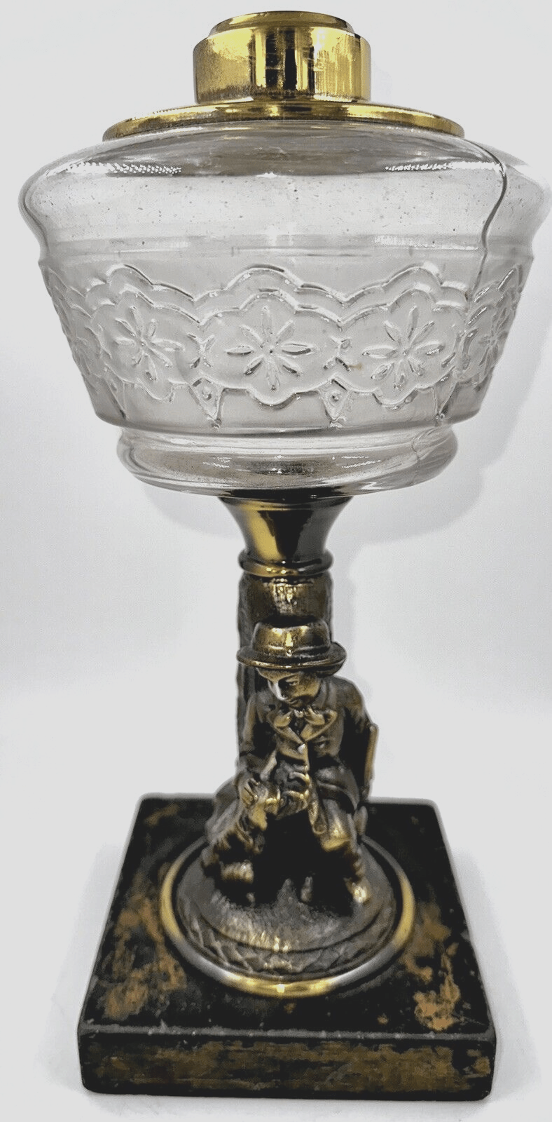 Antique Figural Composite Kerosene Oil Stand Lamp Boy & His Dog Against Tree - AntiquesEtceteraAntique Figural Composite Kerosene Oil Stand Lamp Boy & His Dog Against TreeAntique LightingAntiquesEtceteraAntiquesEtcetera