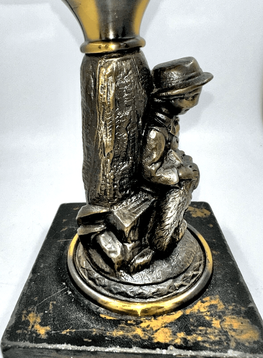 Antique Figural Composite Kerosene Oil Stand Lamp Boy & His Dog Against Tree - AntiquesEtceteraAntique Figural Composite Kerosene Oil Stand Lamp Boy & His Dog Against TreeAntique LightingAntiquesEtceteraAntiquesEtcetera