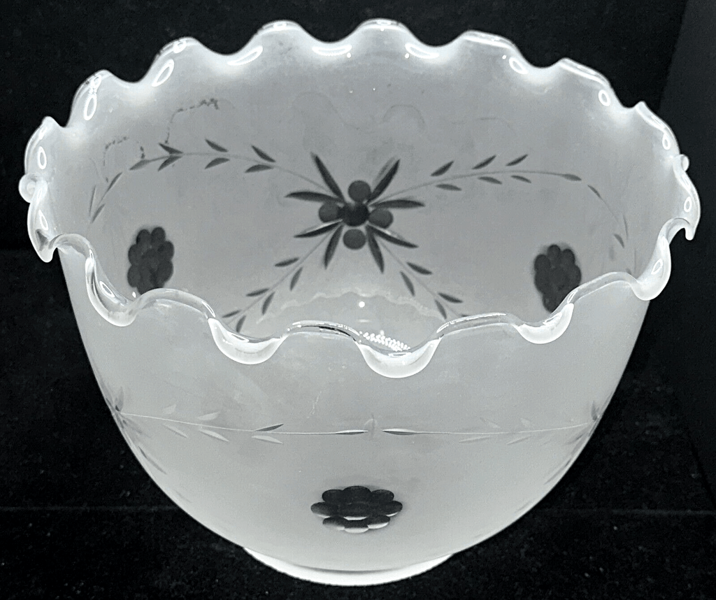 Antique Frosted Glass Cut to Clear Lamp Shade for 4" Fitter Victorian Floral - AntiquesEtceteraAntique Frosted Glass Cut to Clear Lamp Shade for 4" Fitter Victorian FloralAntiqueAntiquesEtcetera