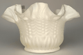 Antique Frosted Glass Gas Oil Banquet Lamp Shade Chevron Panels Ruffled Top Rim - AntiquesEtceteraAntique Frosted Glass Gas Oil Banquet Lamp Shade Chevron Panels Ruffled Top RimAntiqueAntiquesEtcetera
