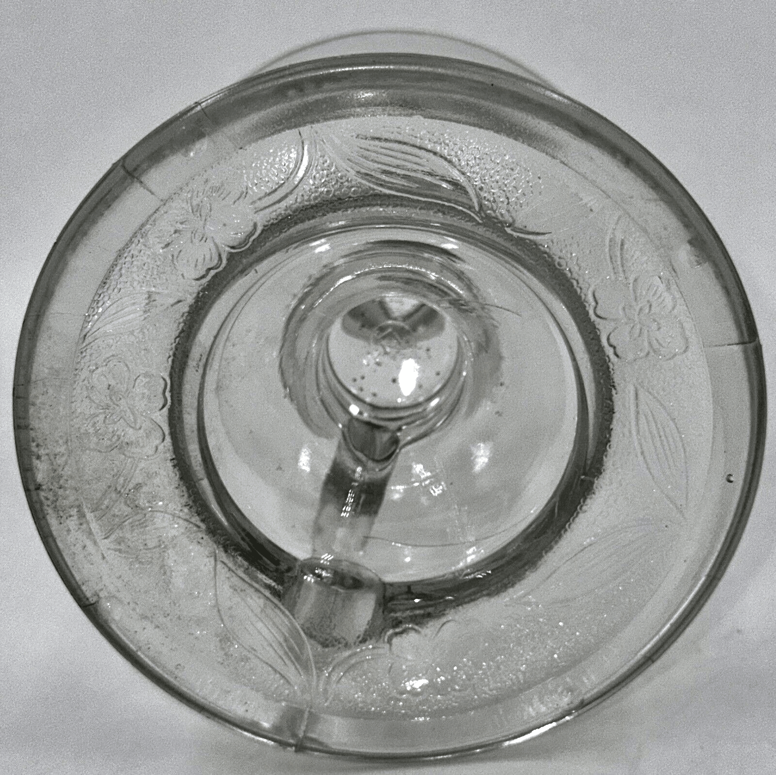 Antique Glass Kerosene or Oil Footed Hand Lamp Stippled Iris Base Notched Handle - AntiquesEtceteraAntique Glass Kerosene or Oil Footed Hand Lamp Stippled Iris Base Notched HandleAntiqueAntiquesEtcetera