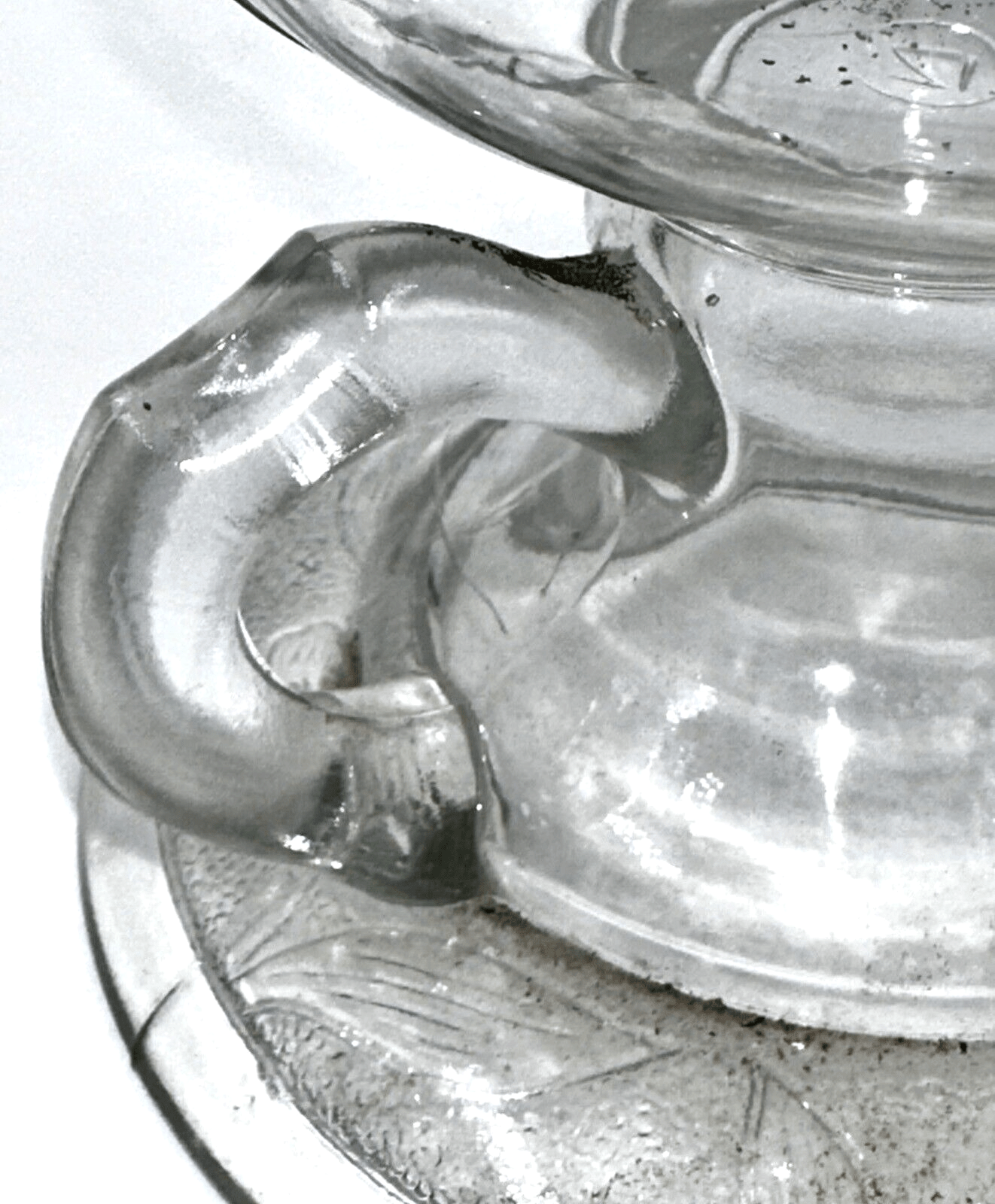 Antique Glass Kerosene or Oil Footed Hand Lamp Stippled Iris Base Notched Handle - AntiquesEtceteraAntique Glass Kerosene or Oil Footed Hand Lamp Stippled Iris Base Notched HandleAntiqueAntiquesEtcetera