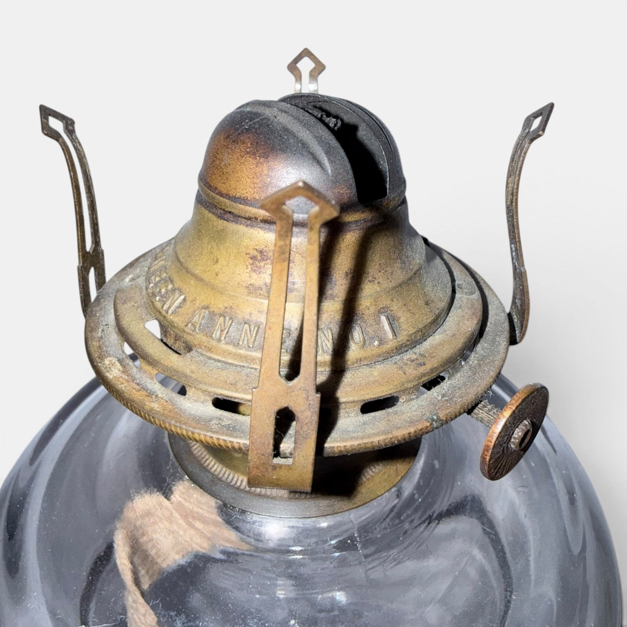 Antique Glass Oil Kerosene Stand Lamp with Drip Catcher Font, Burner and Chimney - AntiquesEtceteraAntique Glass Oil Kerosene Stand Lamp with Drip Catcher Font, Burner and ChimneyAntique LightingAntiquesEtceteraAntiquesEtcetera