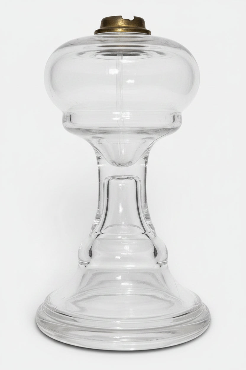 Antique Glass Oil Kerosene Stand Lamp with Drip Catcher Font, Burner and Chimney - AntiquesEtceteraAntique Glass Oil Kerosene Stand Lamp with Drip Catcher Font, Burner and ChimneyAntique LightingAntiquesEtceteraAntiquesEtcetera