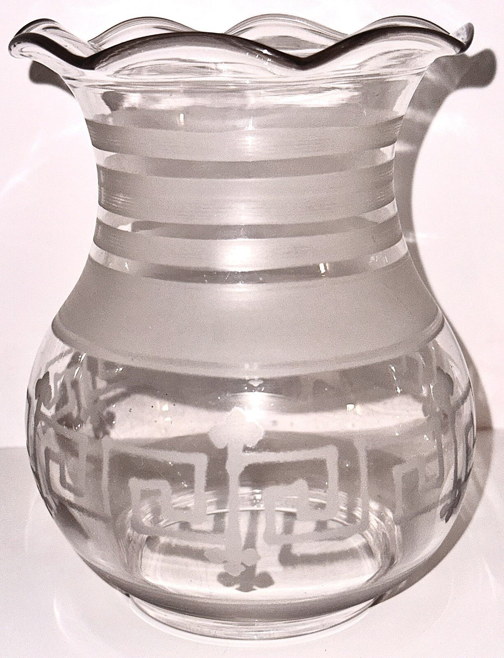 Antique Glass Oregon Lamp Shade Kerosene Oil Greek Key Art Deco Motif 3 1/4" Rim - AntiquesEtceteraAntique Glass Oregon Lamp Shade Kerosene Oil Greek Key Art Deco Motif 3 1/4" RimAntiqueAntiquesEtcetera