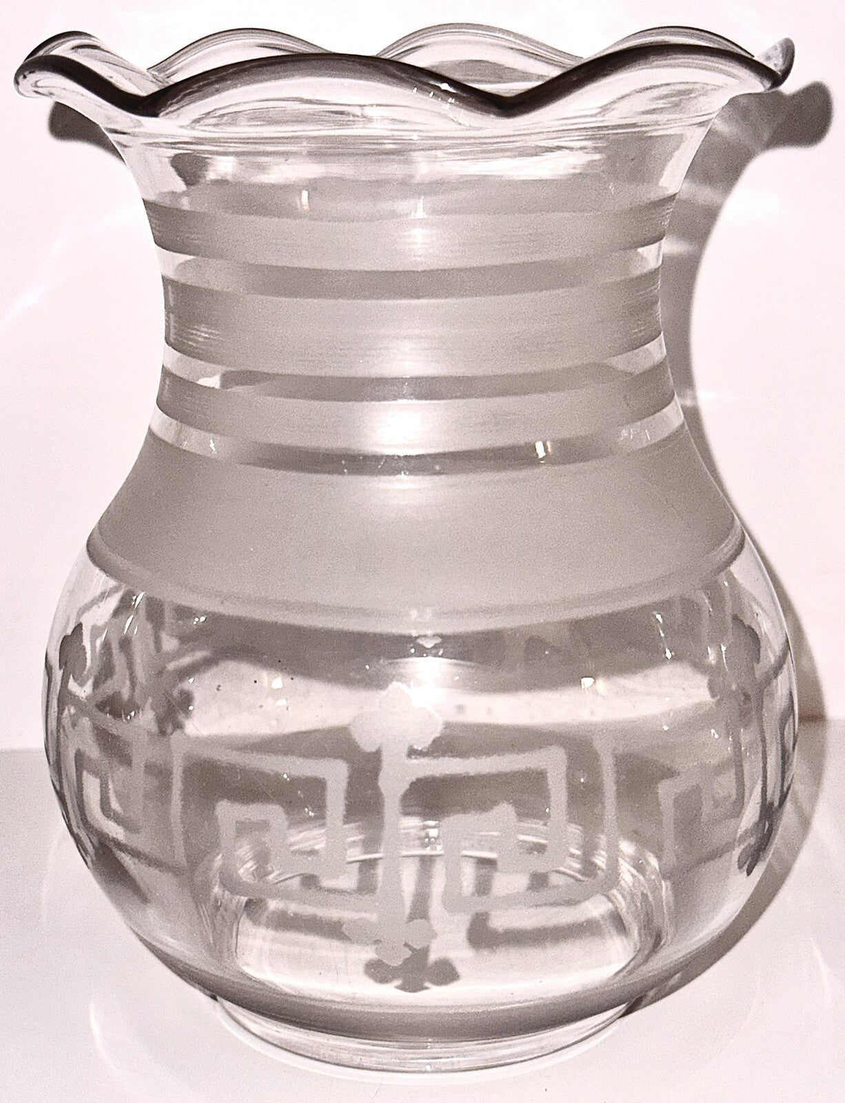 Antique Glass Oregon Lamp Shade Kerosene Oil Greek Key Art Deco Motif 3 1/4" Rim - AntiquesEtceteraAntique Glass Oregon Lamp Shade Kerosene Oil Greek Key Art Deco Motif 3 1/4" RimAntiqueAntiquesEtcetera