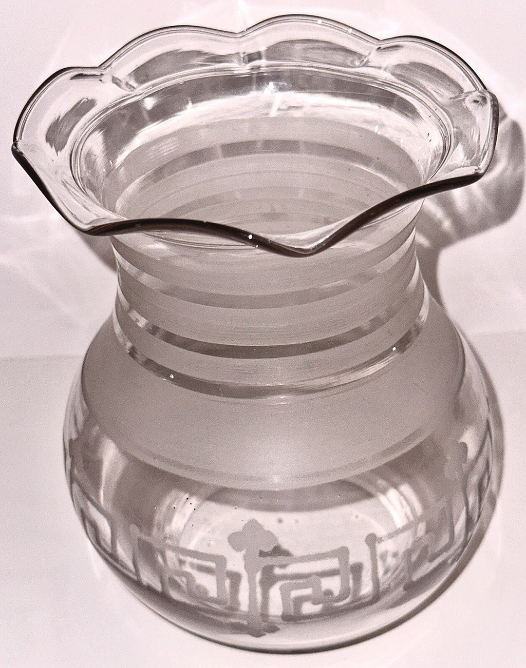 Antique Glass Oregon Lamp Shade Kerosene Oil Greek Key Art Deco Motif 3 1/4" Rim - AntiquesEtceteraAntique Glass Oregon Lamp Shade Kerosene Oil Greek Key Art Deco Motif 3 1/4" RimAntiqueAntiquesEtcetera