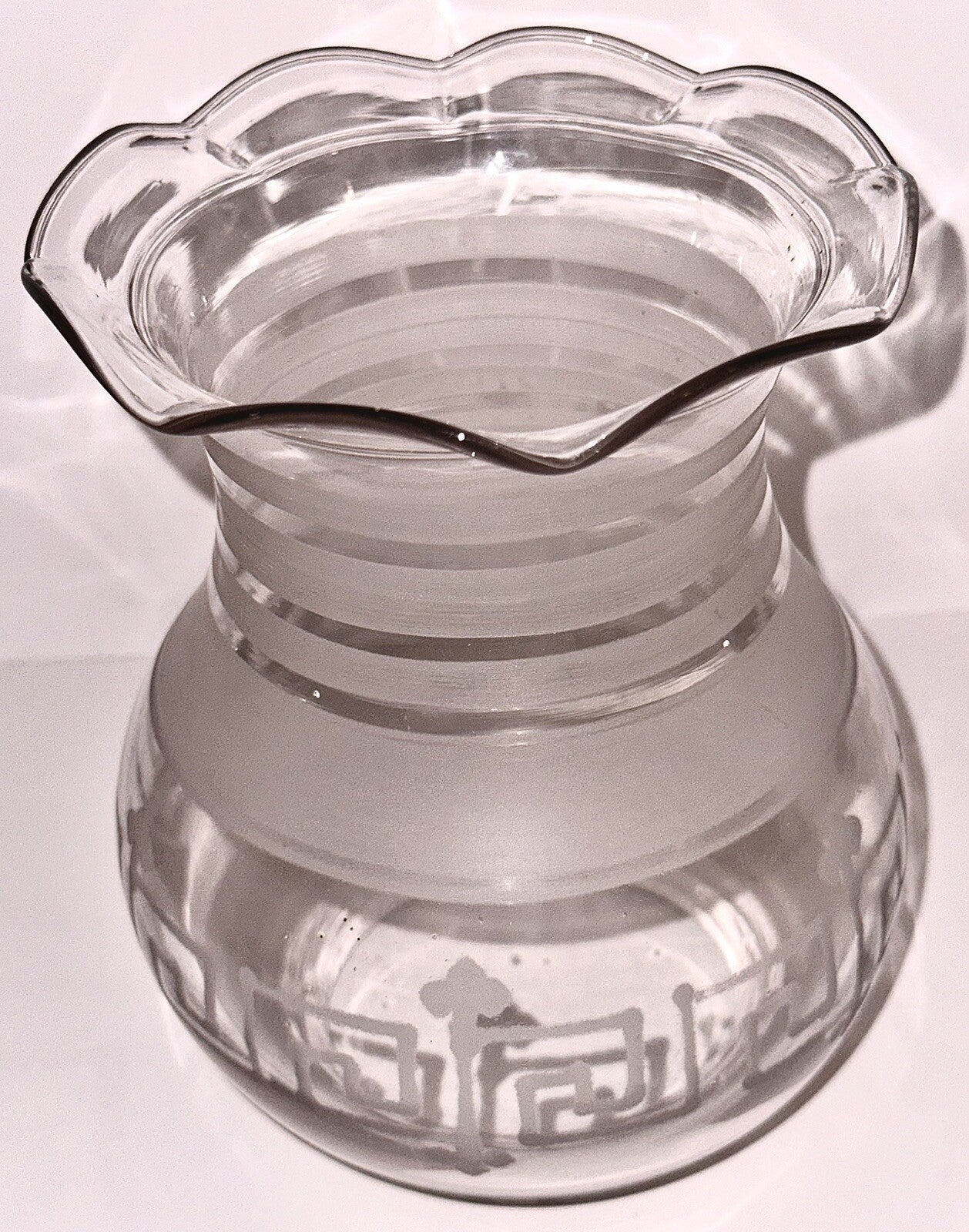Antique Glass Oregon Lamp Shade Kerosene Oil Greek Key Art Deco Motif 3 1/4" Rim - AntiquesEtceteraAntique Glass Oregon Lamp Shade Kerosene Oil Greek Key Art Deco Motif 3 1/4" RimAntiqueAntiquesEtcetera
