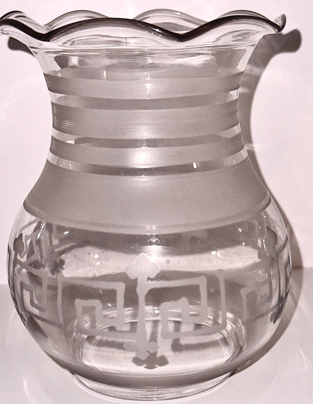 Antique Glass Oregon Lamp Shade Kerosene Oil Greek Key Art Deco Motif 3 1/4" Rim - AntiquesEtceteraAntique Glass Oregon Lamp Shade Kerosene Oil Greek Key Art Deco Motif 3 1/4" RimAntiqueAntiquesEtcetera