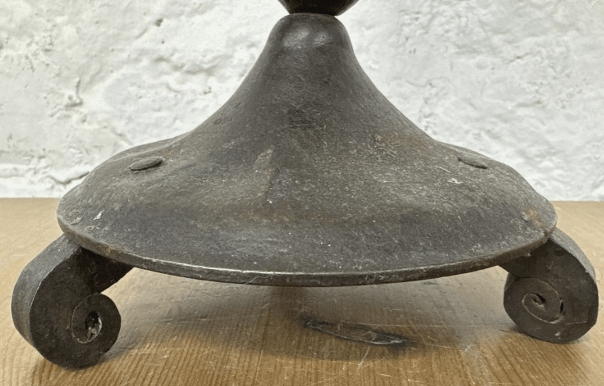 Antique Gothic Candlestick Candle Holder w/ Snuffer Turret Drip Rim Wrought Iron - AntiquesEtceteraAntique Gothic Candlestick Candle Holder w/ Snuffer Turret Drip Rim Wrought IronUnbrandedAntiquesEtcetera