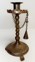 Antique Gothic Candlestick Candle Holder w/ Snuffer Turret Drip Rim Wrought Iron - AntiquesEtceteraAntique Gothic Candlestick Candle Holder w/ Snuffer Turret Drip Rim Wrought IronUnbrandedAntiquesEtcetera