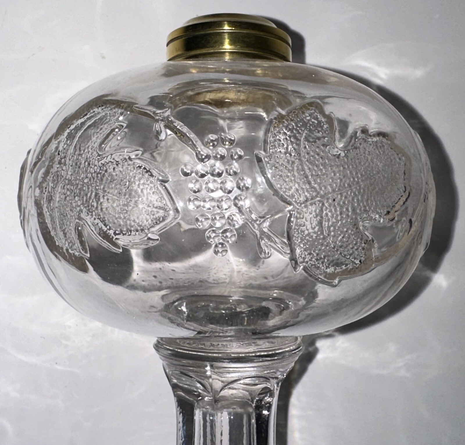 Antique GRAPE BAND Kerosene Oil Stand Lamp Thuro 1, 95c Paneled Stem Ribbed Base - AntiquesEtceteraAntique GRAPE BAND Kerosene Oil Stand Lamp Thuro 1, 95c Paneled Stem Ribbed BaseUnbrandedAntiquesEtcetera