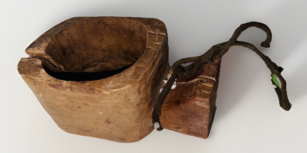 Antique Hand - Carved Wooden Mortar Deep Hollowed Bowl Rope Handle Aged Wood - AntiquesEtceteraAntique Hand - Carved Wooden Mortar Deep Hollowed Bowl Rope Handle Aged WoodAntiquesEtceteraAntiquesEtcetera