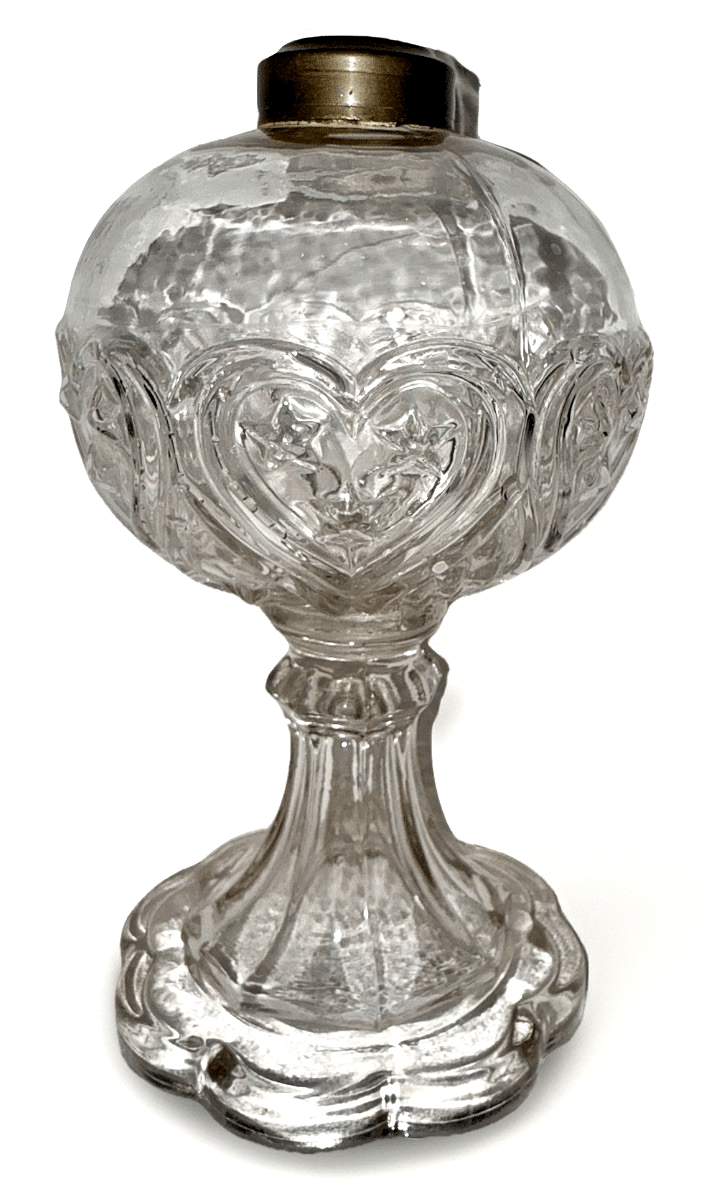 Antique Hearts and Stars EAPG Kerosene Oil Stand Lamp Glass THURO Bk 1, 145h - AntiquesEtceteraAntique Hearts and Stars EAPG Kerosene Oil Stand Lamp Glass THURO Bk 1, 145hAntique LightingAntiquesEtceteraAntiquesEtcetera