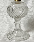Antique Hearts and Stars EAPG Kerosene Oil Stand Lamp Glass THURO Bk 1, 145hAntiquesEtcetera