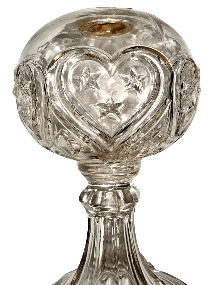 Antique Hearts and Stars EAPG Kerosene Oil Stand Lamp Glass THURO Bk 1, 145h - AntiquesEtceteraAntique Hearts and Stars EAPG Kerosene Oil Stand Lamp Glass THURO Bk 1, 145hAntique LightingAntiquesEtceteraAntiquesEtcetera