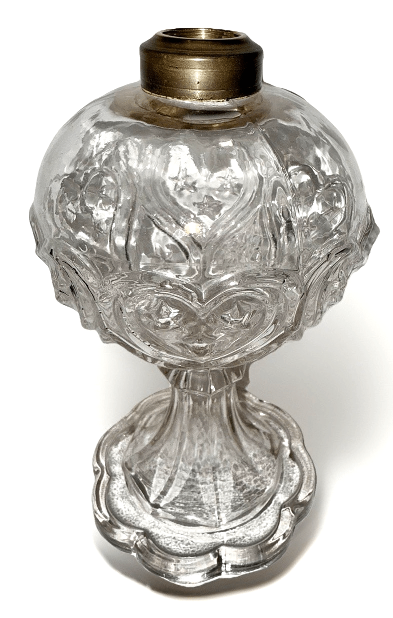 Antique Hearts and Stars EAPG Kerosene Oil Stand Lamp Glass THURO Bk 1, 145h - AntiquesEtceteraAntique Hearts and Stars EAPG Kerosene Oil Stand Lamp Glass THURO Bk 1, 145hAntique LightingAntiquesEtceteraAntiquesEtcetera