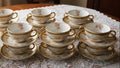 Antique Jean Pouyat Limoges France Bouillon Cup & Saucer Service for 12, Hand Decorated Roses & GiltAntiquesEtcetera1