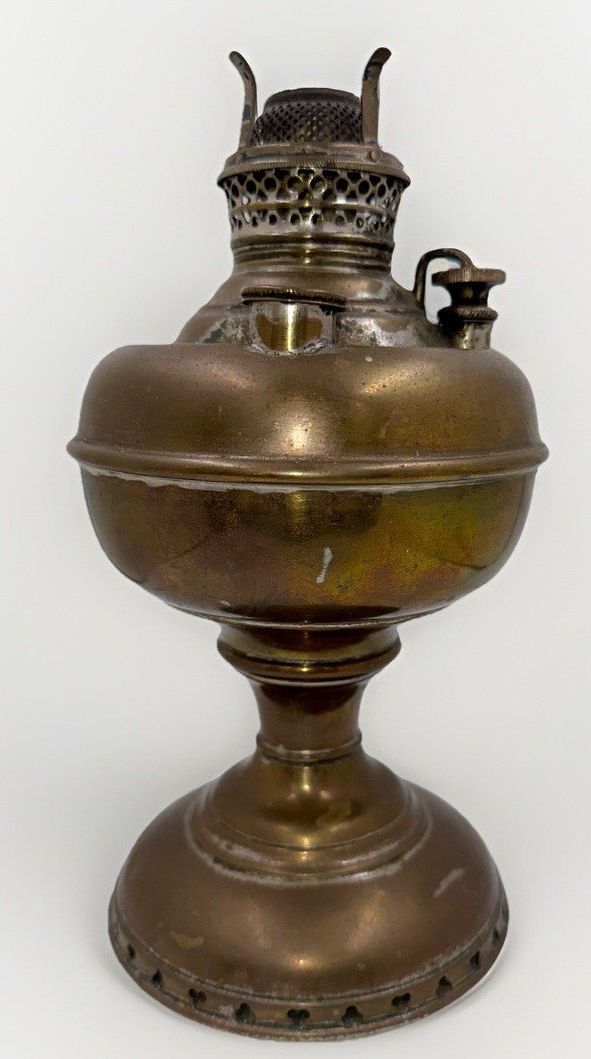 Antique Junior Brass E. Miller Kerosene Lamp w/ Working Burner, Wick and Riser - AntiquesEtceteraAntique Junior Brass E. Miller Kerosene Lamp w/ Working Burner, Wick and RiserEdward MillerAntiquesEtcetera