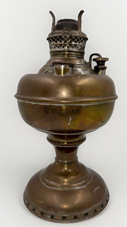 Antique Junior Brass E. Miller Kerosene Lamp w/ Working Burner, Wick and Riser - AntiquesEtceteraAntique Junior Brass E. Miller Kerosene Lamp w/ Working Burner, Wick and RiserEdward MillerAntiquesEtcetera