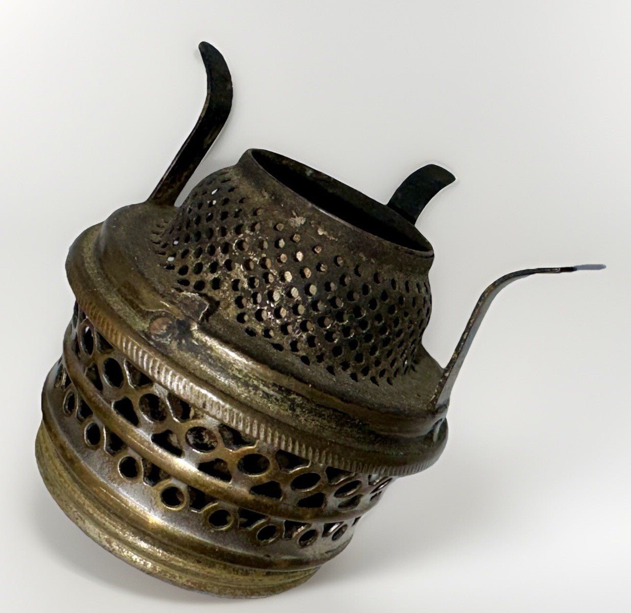 Antique Junior Brass E. Miller Kerosene Lamp w/ Working Burner, Wick and Riser - AntiquesEtceteraAntique Junior Brass E. Miller Kerosene Lamp w/ Working Burner, Wick and RiserEdward MillerAntiquesEtcetera