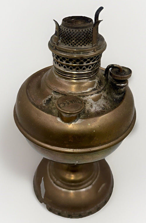 Antique Junior Brass E. Miller Kerosene Lamp w/ Working Burner, Wick and Riser - AntiquesEtceteraAntique Junior Brass E. Miller Kerosene Lamp w/ Working Burner, Wick and RiserEdward MillerAntiquesEtcetera