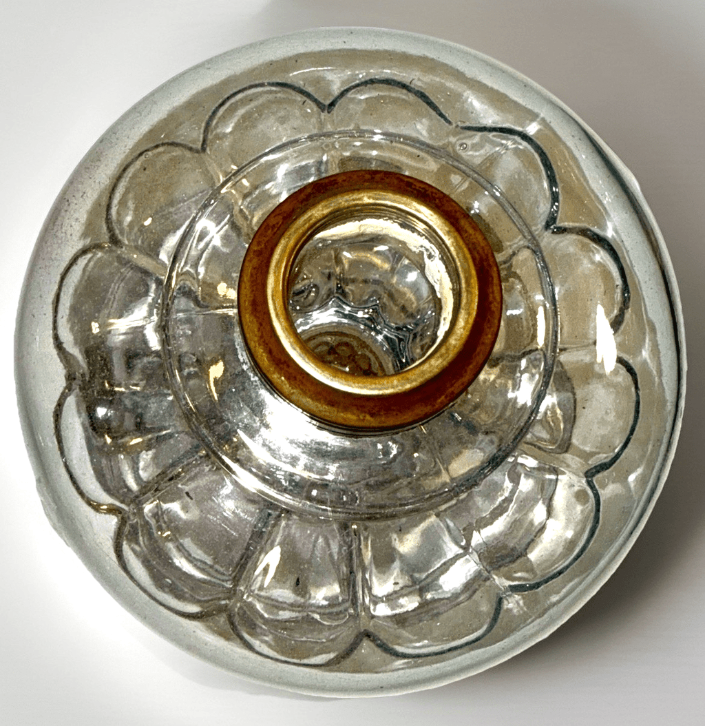 Antique Kerosene Oil Footed Hand Lamp Petal Loop Motif with No. 1 Brass Collar - AntiquesEtceteraAntique Kerosene Oil Footed Hand Lamp Petal Loop Motif with No. 1 Brass CollarAntiqueAntiquesEtcetera