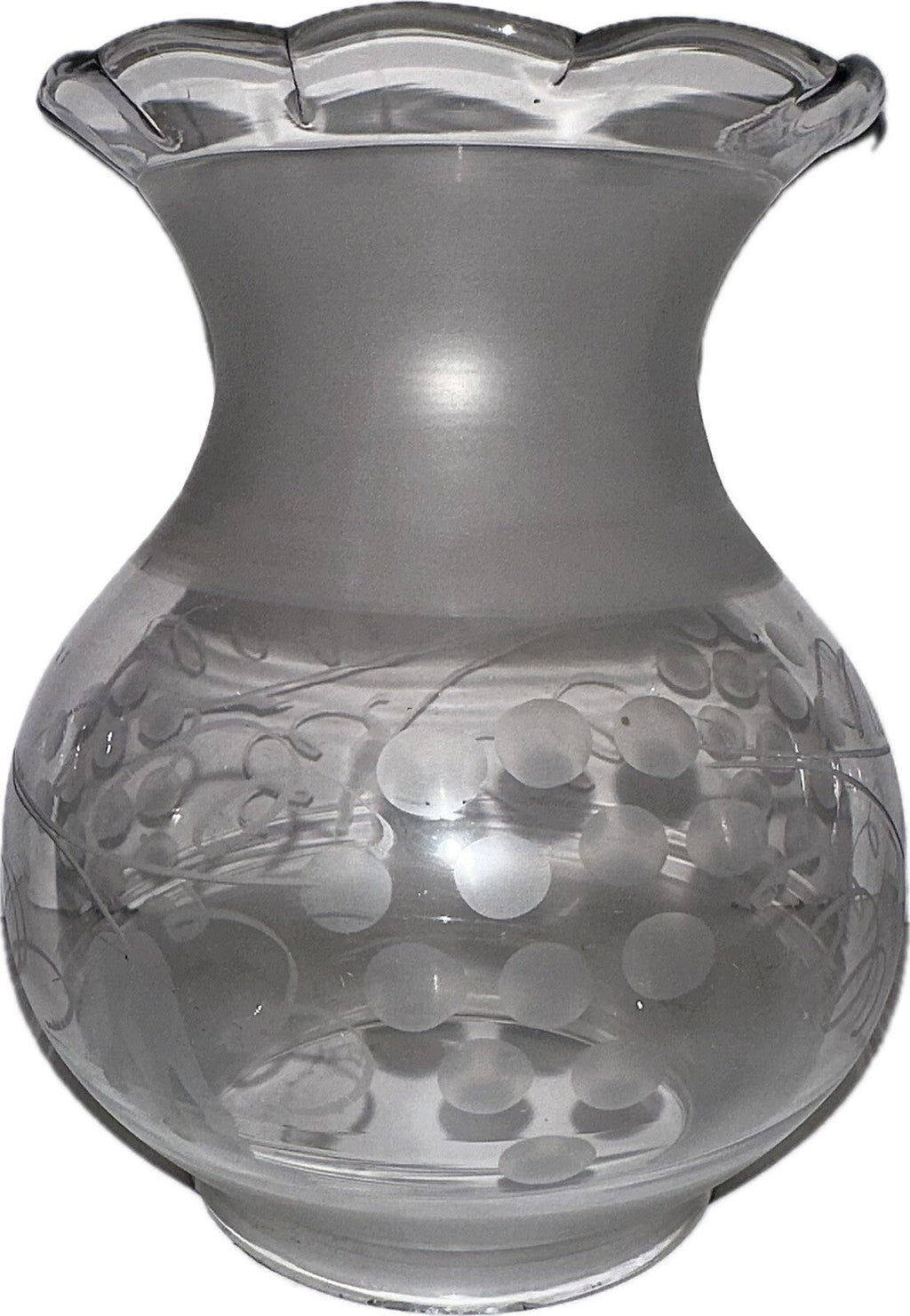 Antique Kerosene Oil Oregon Glass Lamp Shade Etched Grape Vine Motif 3 1/2" Rim - AntiquesEtceteraAntique Kerosene Oil Oregon Glass Lamp Shade Etched Grape Vine Motif 3 1/2" RimAntiqueAntiquesEtcetera