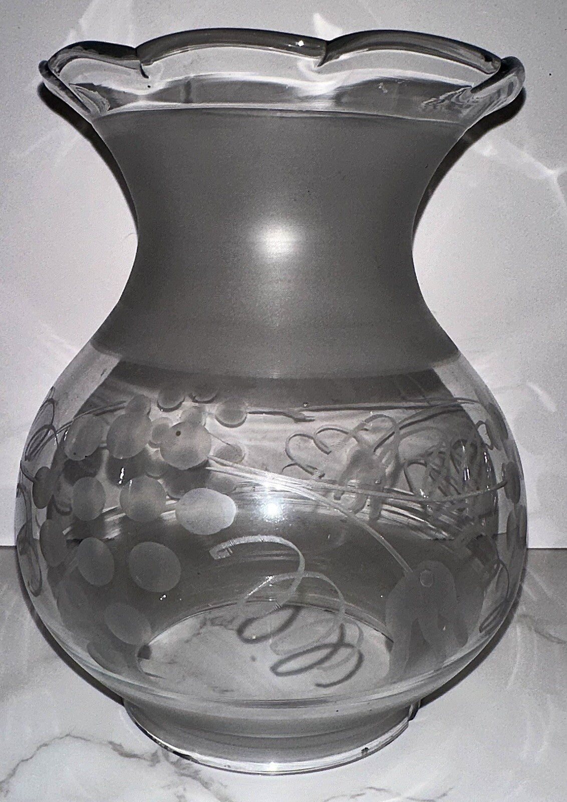 Antique Kerosene Oil Oregon Glass Lamp Shade Etched Grape Vine Motif 3 1/2" Rim - AntiquesEtceteraAntique Kerosene Oil Oregon Glass Lamp Shade Etched Grape Vine Motif 3 1/2" RimAntiqueAntiquesEtcetera