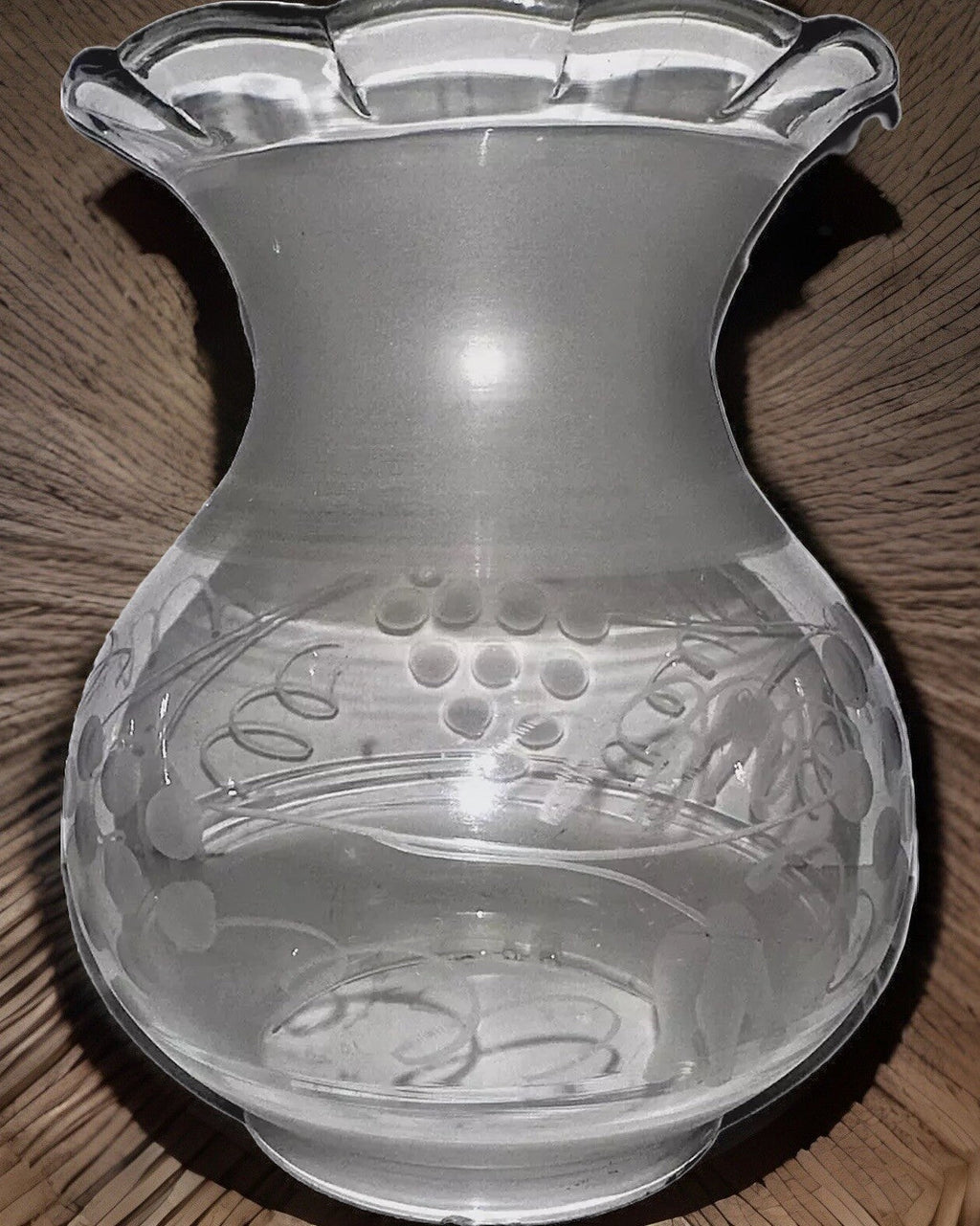 Antique Kerosene Oil Oregon Glass Lamp Shade Etched Grape Vine Motif 3 1/2" Rim - AntiquesEtceteraAntique Kerosene Oil Oregon Glass Lamp Shade Etched Grape Vine Motif 3 1/2" RimAntiqueAntiquesEtcetera