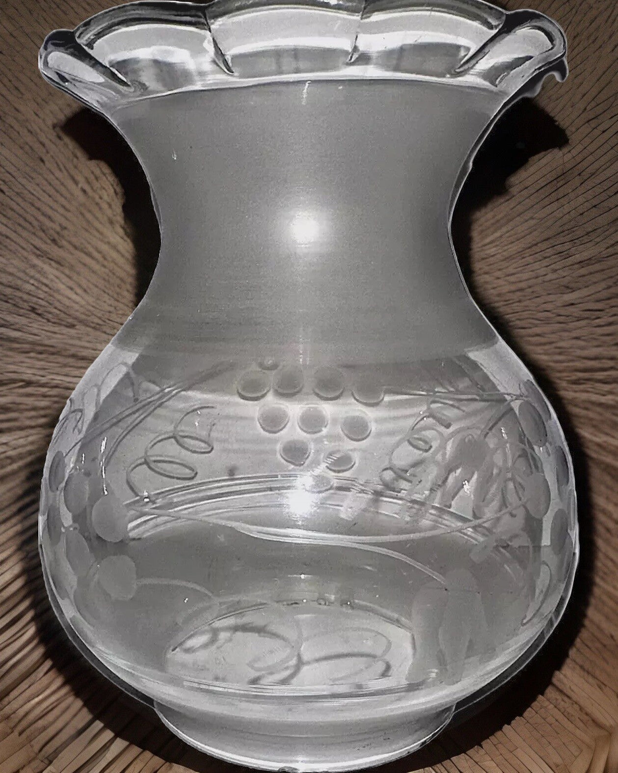 Antique Kerosene Oil Oregon Glass Lamp Shade Etched Grape Vine Motif 3 1/2" Rim - AntiquesEtceteraAntique Kerosene Oil Oregon Glass Lamp Shade Etched Grape Vine Motif 3 1/2" RimAntiqueAntiquesEtcetera