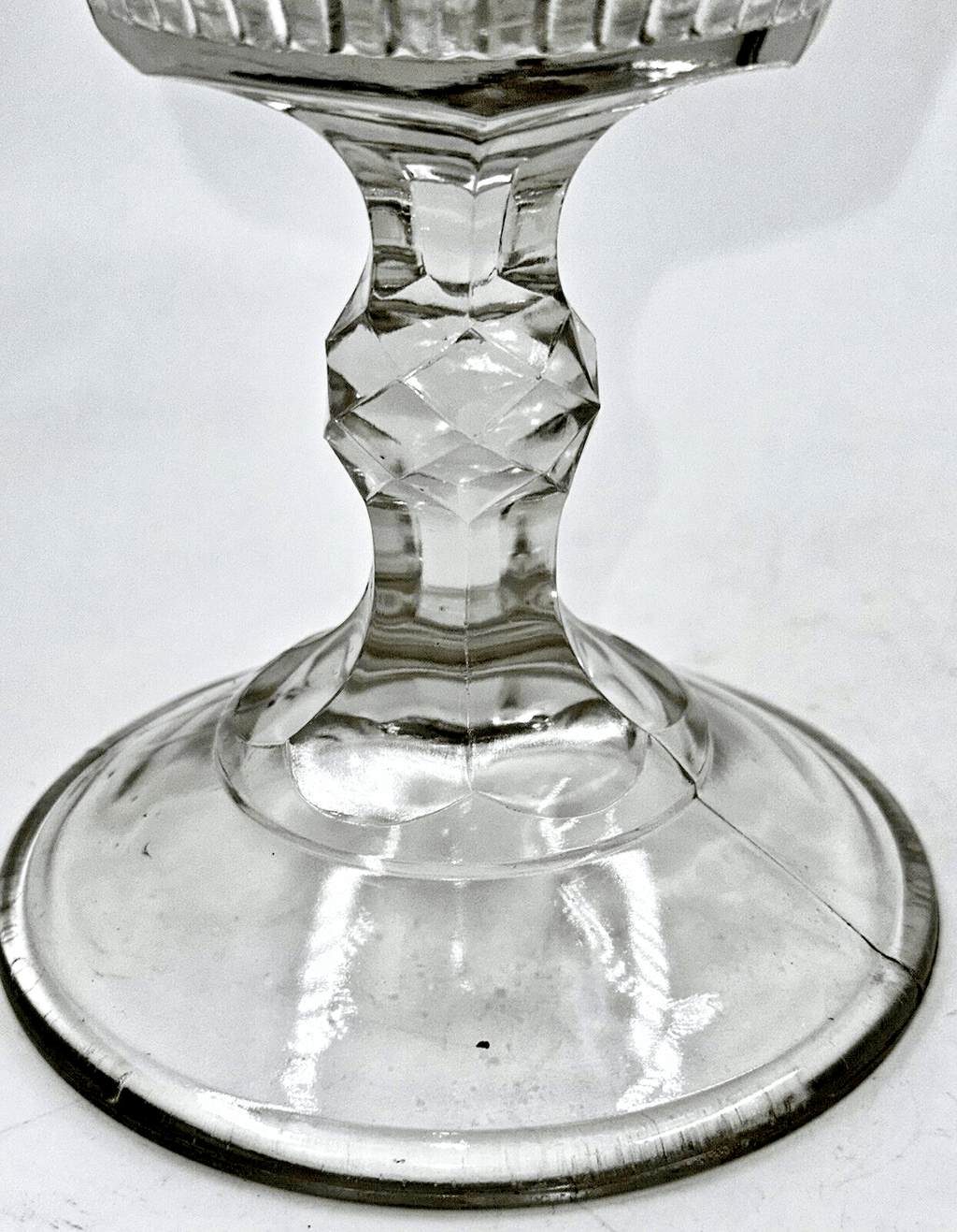 Antique Kerosene Oil Stand Lamp, Prism Band Under Glass in Font, Diamond Stem - AntiquesEtceteraAntique Kerosene Oil Stand Lamp, Prism Band Under Glass in Font, Diamond StemAntiqueAntiquesEtcetera