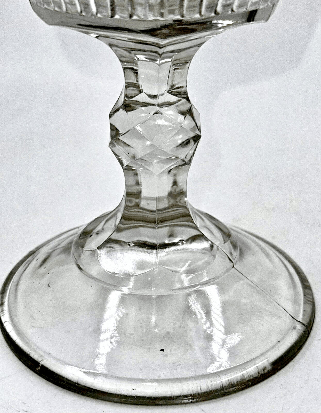 Antique Kerosene Oil Stand Lamp, Prism Band Under Glass in Font, Diamond Stem - AntiquesEtceteraAntique Kerosene Oil Stand Lamp, Prism Band Under Glass in Font, Diamond StemAntiqueAntiquesEtcetera