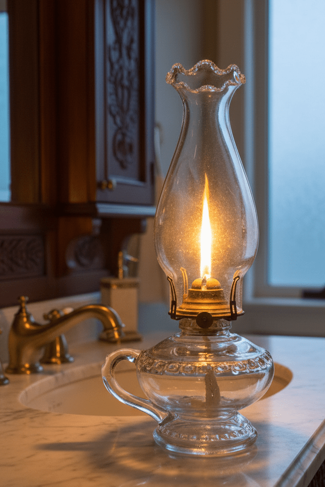 Antique Kerosene or Oil Bedside Footed Finger / Hand Lamp Complete w/ Chimney & Burner - AntiquesEtceteraAntique Kerosene or Oil Bedside Footed Finger / Hand Lamp Complete w/ Chimney & BurnerAntique Oil LampAntiquesEtceteraAntiquesEtcetera