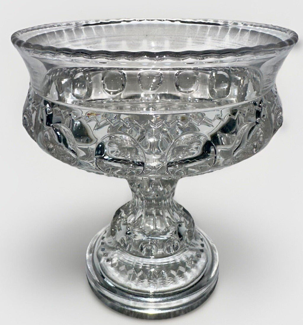 Antique Kings Crown Candy Dish Fruit Compote U.S. Glass Bullseye ZigZag Motif - AntiquesEtceteraAntique Kings Crown Candy Dish Fruit Compote U.S. Glass Bullseye ZigZag MotifU.S. GlassAntiquesEtcetera