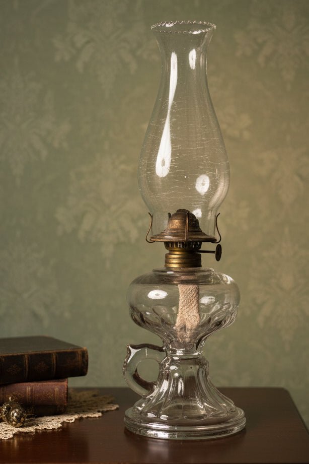 Antique "Late Petal" Kerosene or Oil Lamp with Chimney and Burner Thuro Bk 1, p. 318 - AntiquesEtceteraAntique "Late Petal" Kerosene or Oil Lamp with Chimney and Burner Thuro Bk 1, p. 318Antique LightingAntiquesEtceteraAntiquesEtcetera