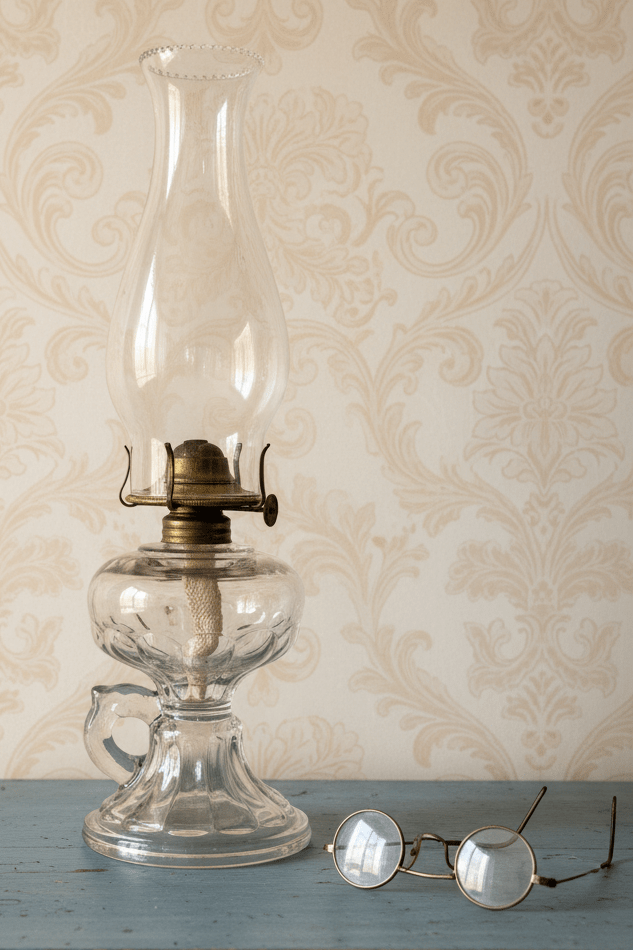 Antique "Late Petal" Kerosene or Oil Lamp with Chimney and Burner Thuro Bk 1, p. 318 - AntiquesEtceteraAntique "Late Petal" Kerosene or Oil Lamp with Chimney and Burner Thuro Bk 1, p. 318Antique LightingAntiquesEtceteraAntiquesEtcetera