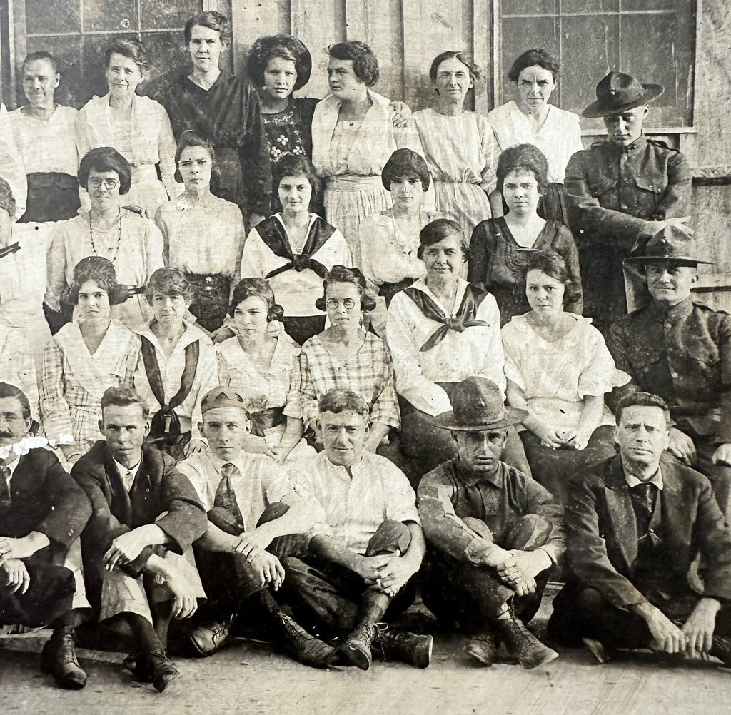 Antique Military Photograph Assorted Soldiers Men Women at Post Laundry Building - AntiquesEtceteraAntique Military Photograph Assorted Soldiers Men Women at Post Laundry BuildingAntiquesEtceteraAntiquesEtcetera
