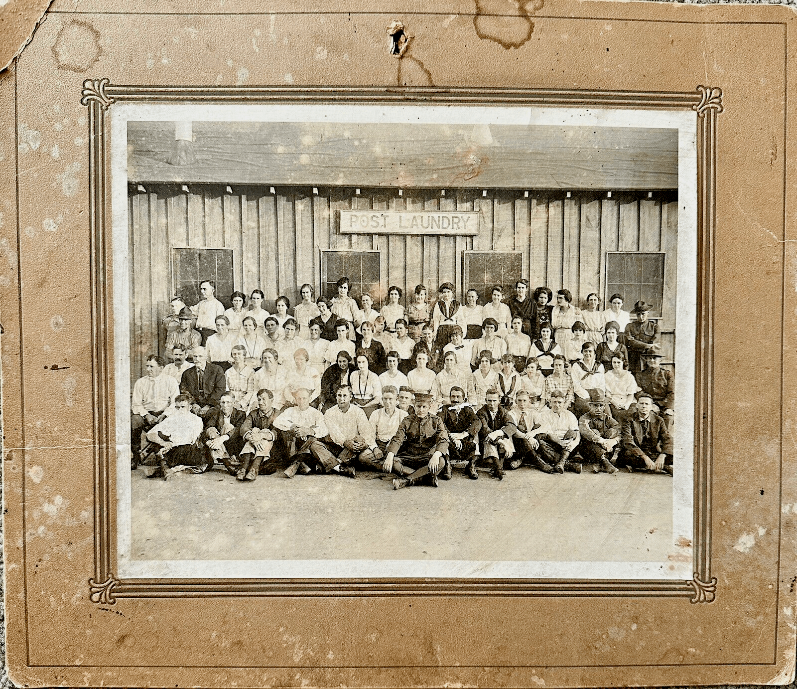 Antique Military Photograph Assorted Soldiers Men Women at Post Laundry Building - AntiquesEtceteraAntique Military Photograph Assorted Soldiers Men Women at Post Laundry BuildingAntiquesEtceteraAntiquesEtcetera