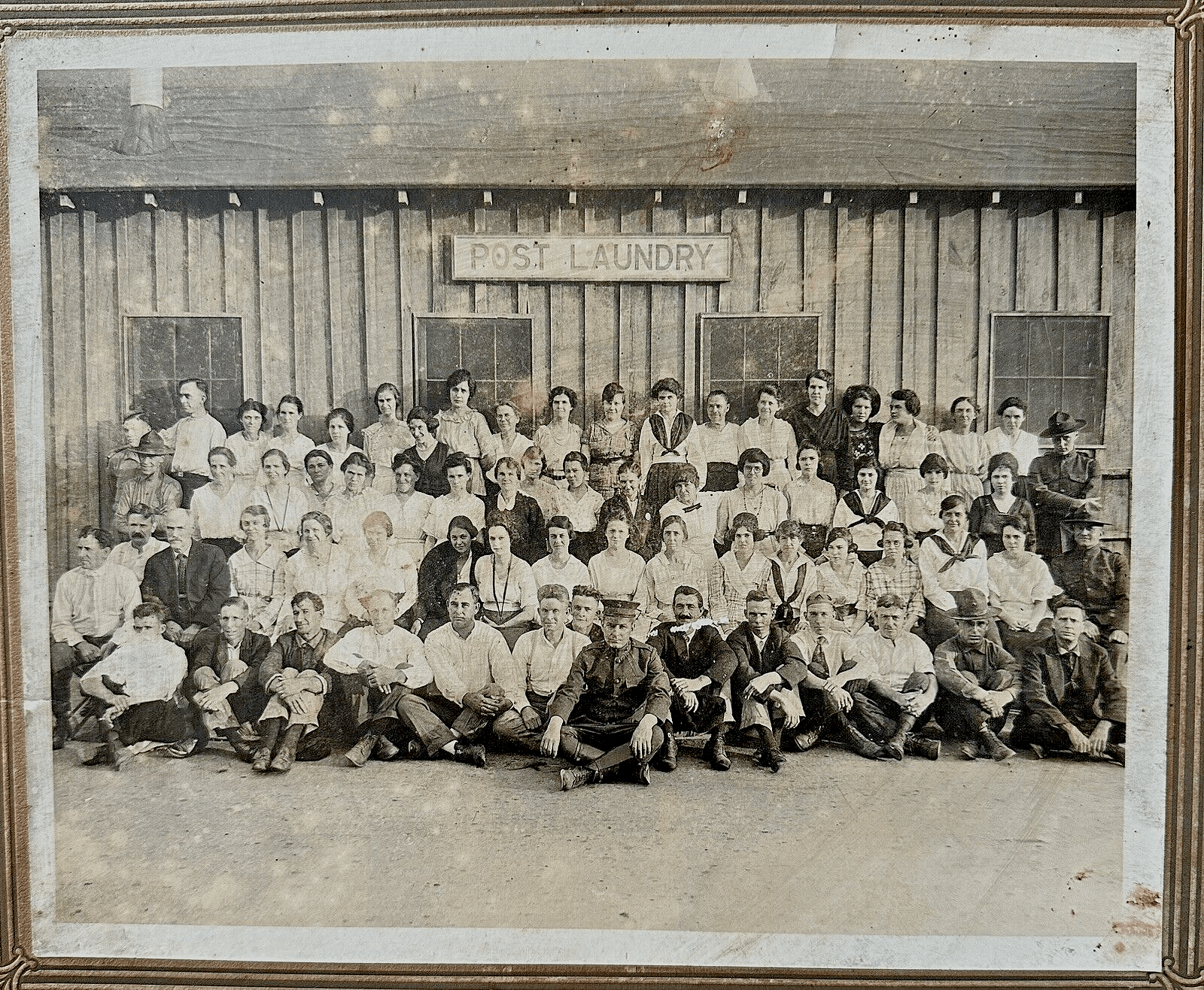 Antique Military Photograph Assorted Soldiers Men Women at Post Laundry Building - AntiquesEtceteraAntique Military Photograph Assorted Soldiers Men Women at Post Laundry BuildingAntiquesEtceteraAntiquesEtcetera