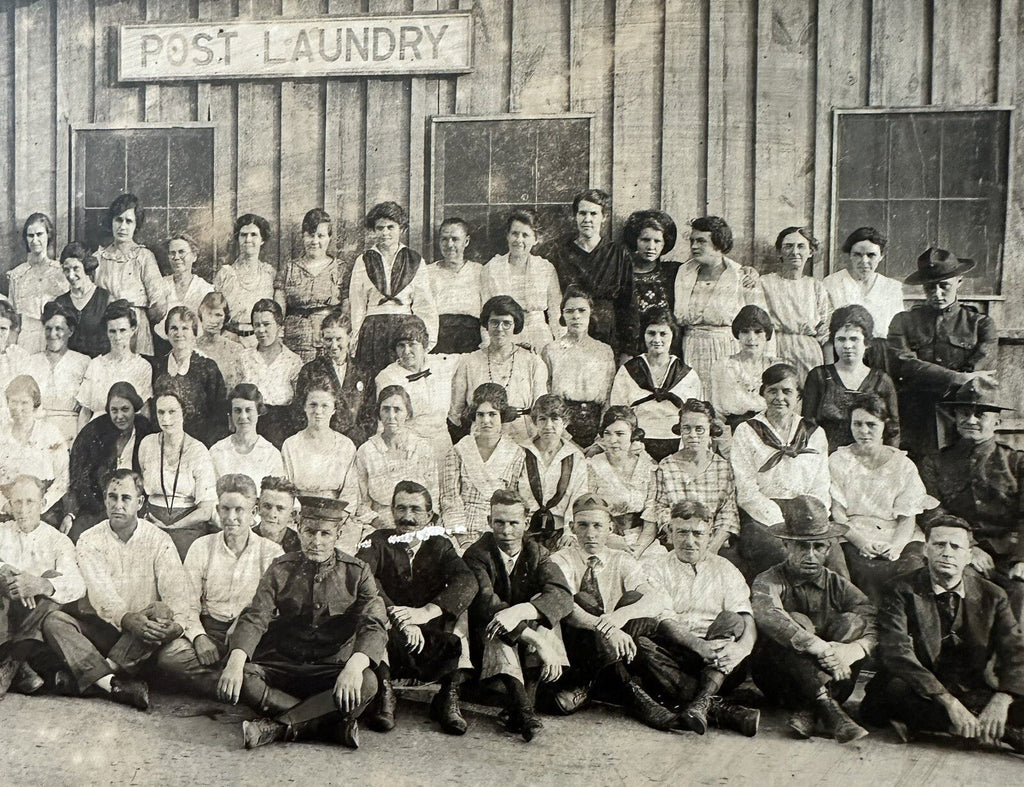 Antique Military Photograph Assorted Soldiers Men Women at Post Laundry Building - AntiquesEtceteraAntique Military Photograph Assorted Soldiers Men Women at Post Laundry BuildingAntiquesEtceteraAntiquesEtcetera