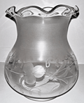 Antique Oil Kerosene Glass Oregon Lamp Shade Cut & Etched Victorian Clover Motif - AntiquesEtceteraAntique Oil Kerosene Glass Oregon Lamp Shade Cut & Etched Victorian Clover MotifAntiqueAntiquesEtcetera