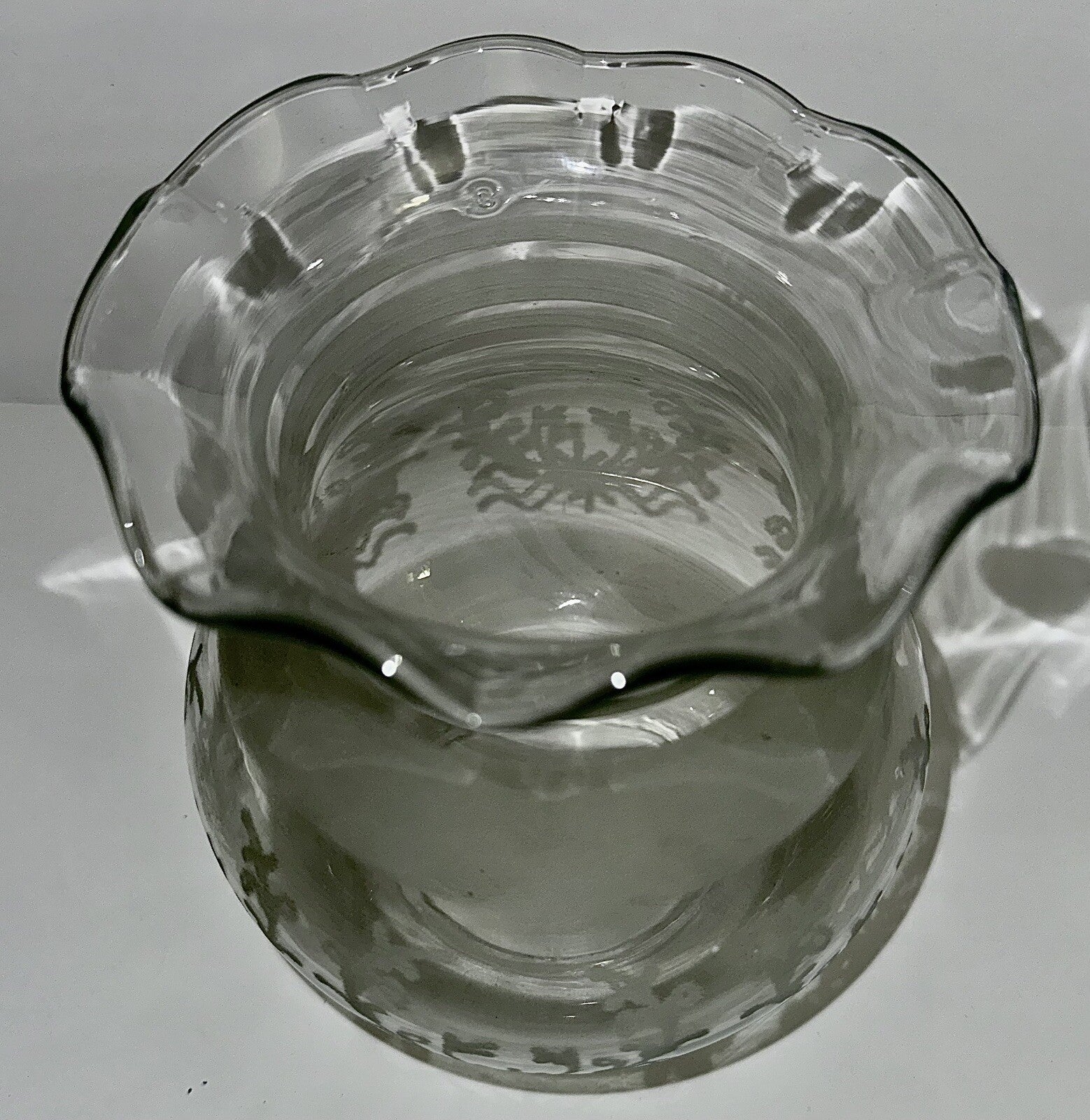 Antique Oil Kerosene Glass Oregon Lamp Shade w/ Acid Etched Art Deco Wreath - AntiquesEtceteraAntique Oil Kerosene Glass Oregon Lamp Shade w/ Acid Etched Art Deco WreathAntiqueAntiquesEtcetera