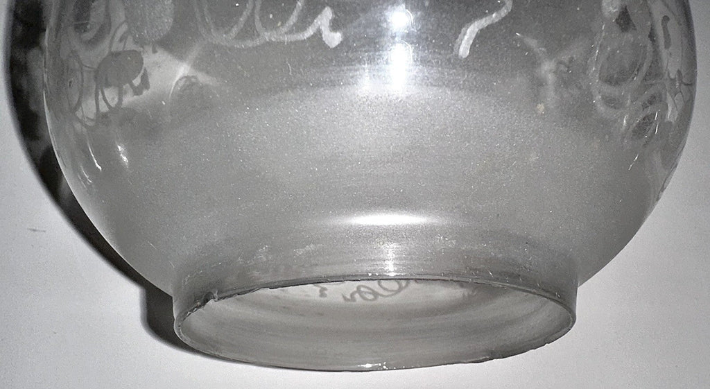 Antique Oil Kerosene Glass Oregon Lamp Shade w/ Intricate Victorian Grape Motif - AntiquesEtceteraAntique Oil Kerosene Glass Oregon Lamp Shade w/ Intricate Victorian Grape MotifAntiqueAntiquesEtcetera