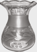 Antique Oil Kerosene Oregon Glass Lamp Shade Conical w/ Wheel Cut Daisies 3" Rim - AntiquesEtceteraAntique Oil Kerosene Oregon Glass Lamp Shade Conical w/ Wheel Cut Daisies 3" RimAntiqueAntiquesEtcetera