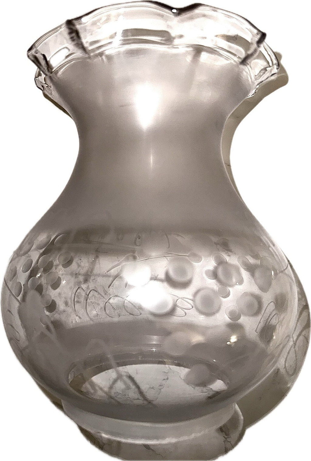 Antique Oil Kerosene Oregon Glass Lamp Shade Etched Grape Vine Motif 3 1/2" Rim - AntiquesEtceteraAntique Oil Kerosene Oregon Glass Lamp Shade Etched Grape Vine Motif 3 1/2" RimAntiqueAntiquesEtcetera